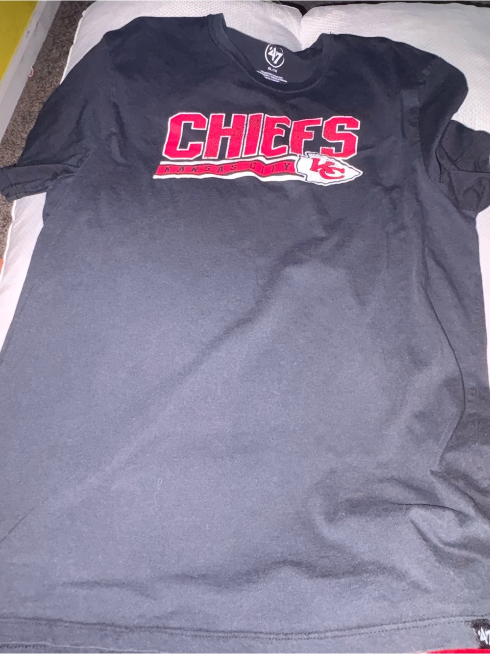 '47 Brand Kansas City Chiefs Black Tee with Red Logo